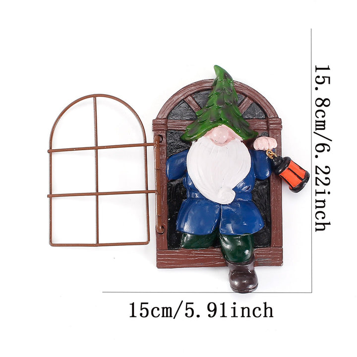 Peeking Gnome Garden Statue with Flipping Window Panel