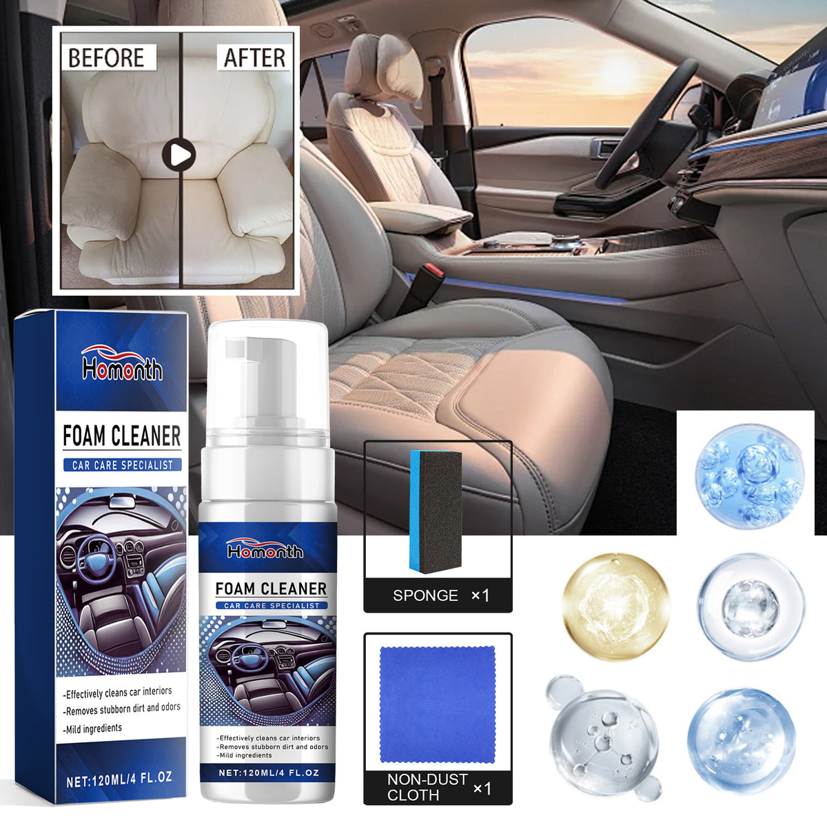 Car Interior Foam Cleaner for Cleaner, Fresher Surfaces