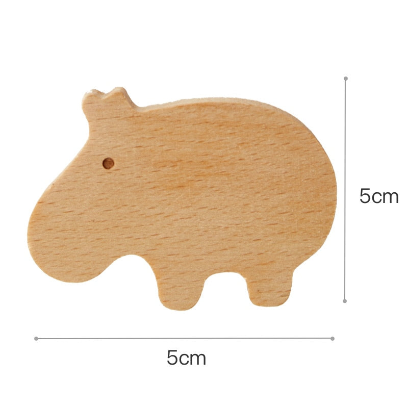 Kids' Wooden Animal Wall Hooks for Playful Storage