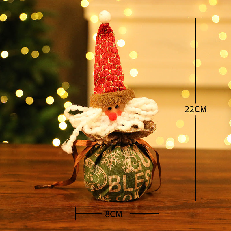 Christmas Gift Bags With Plush Snowman & Santa Decor