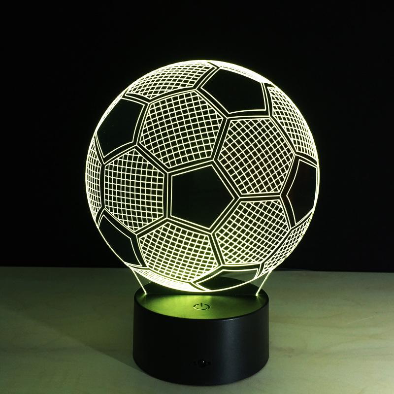 3D Football Night Light with Color-Changing LED Glow