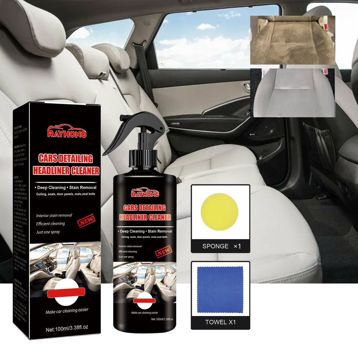 Interior Foam Cleaner for Car Seats & Headliners