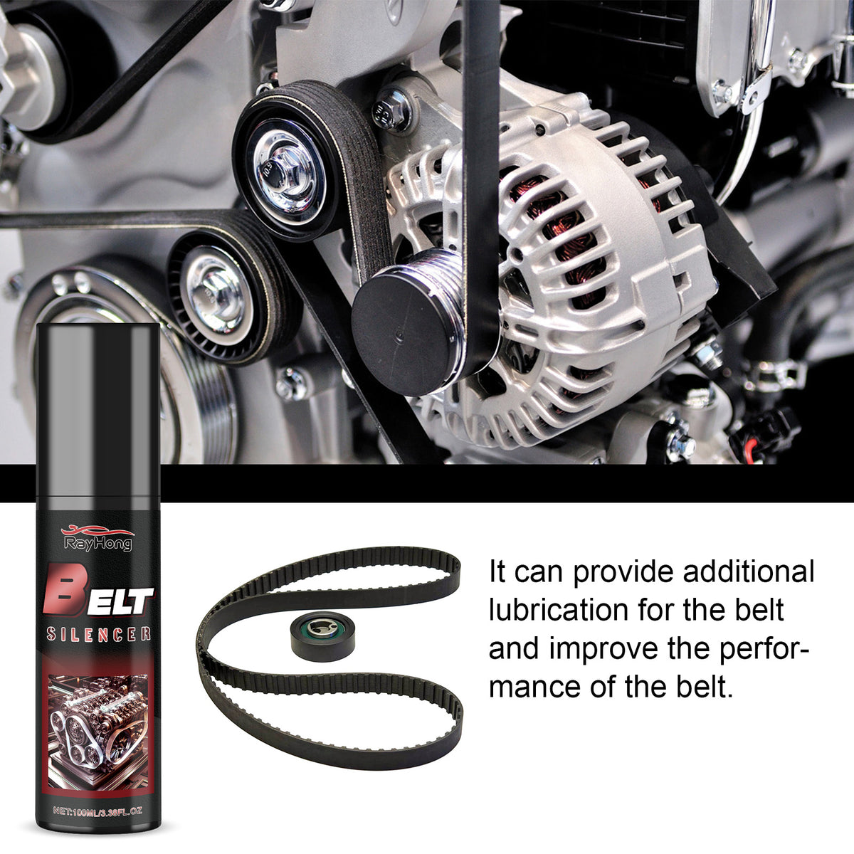 Belt Silencer Spray for Reduced Automotive Belt Noise