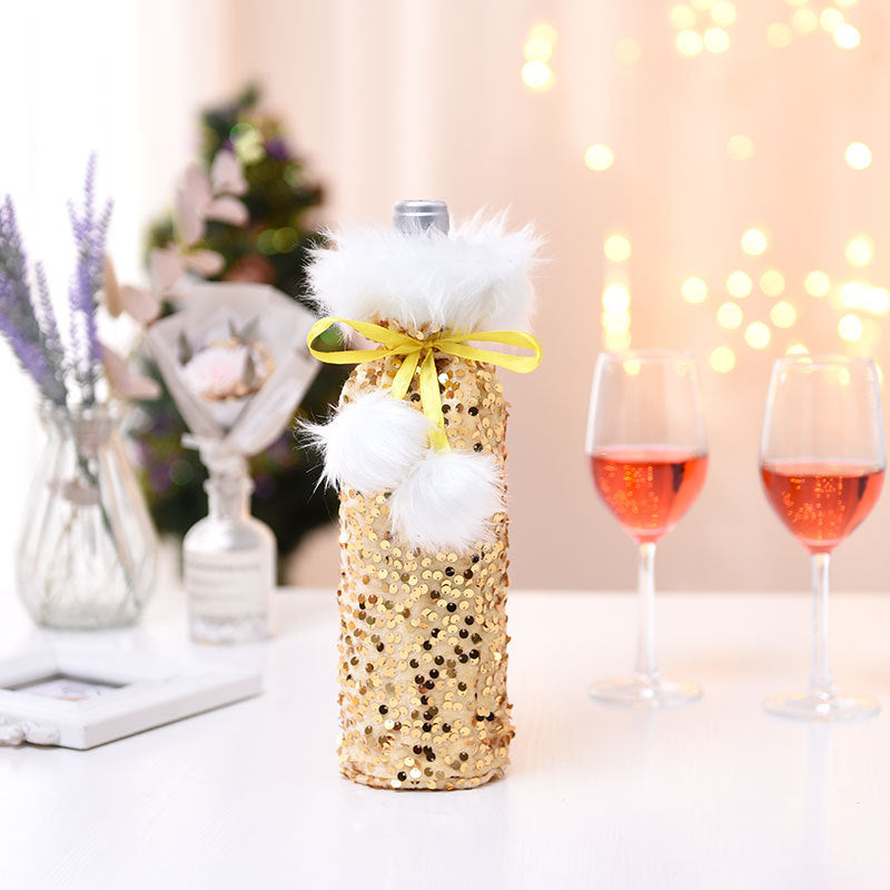 Christmas Wine Bottle Cover – Sparkling Table Decor