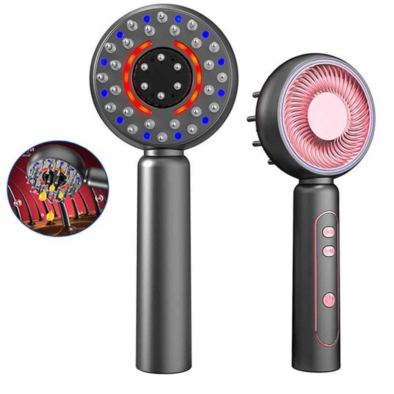 Electric Scalp Massager With Serum Guide and Red Light