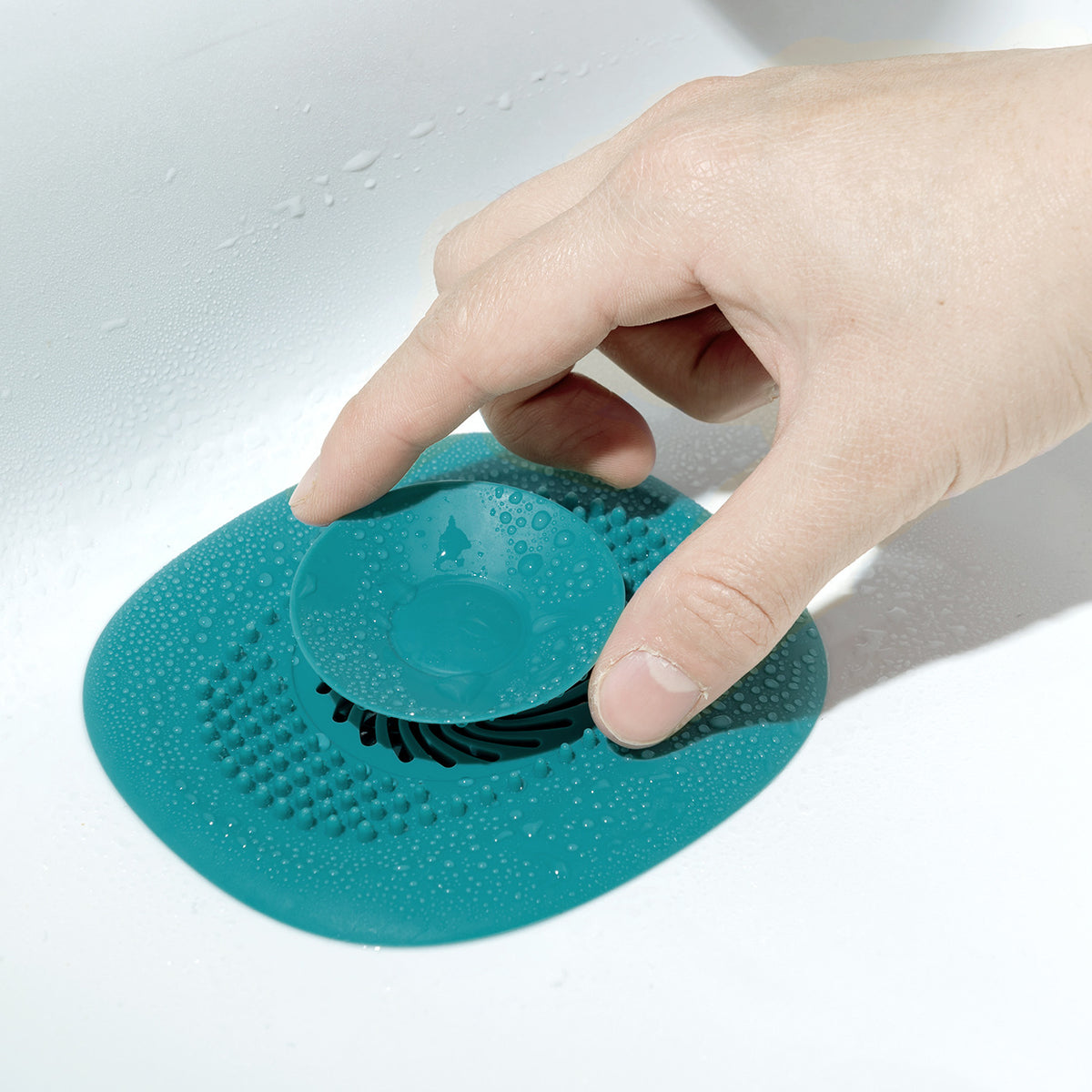 Silicone Hair Catcher Drain Cover with Press Stopper