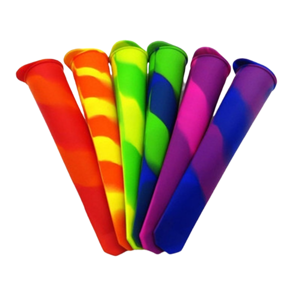 Reusable Silicone Popsicle Molds with Lids, Set of 6