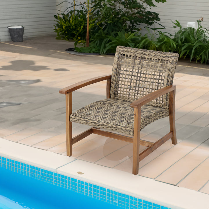 Outdoor Wicker Club Chair Set for Relaxed Patio Lounging