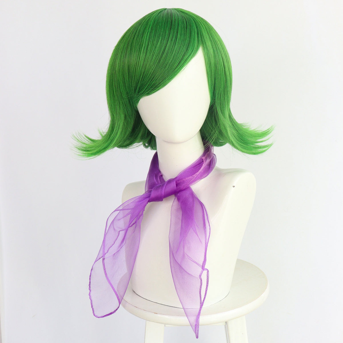 Green Cosplay Wig with Purple Scarf for Brain Agents