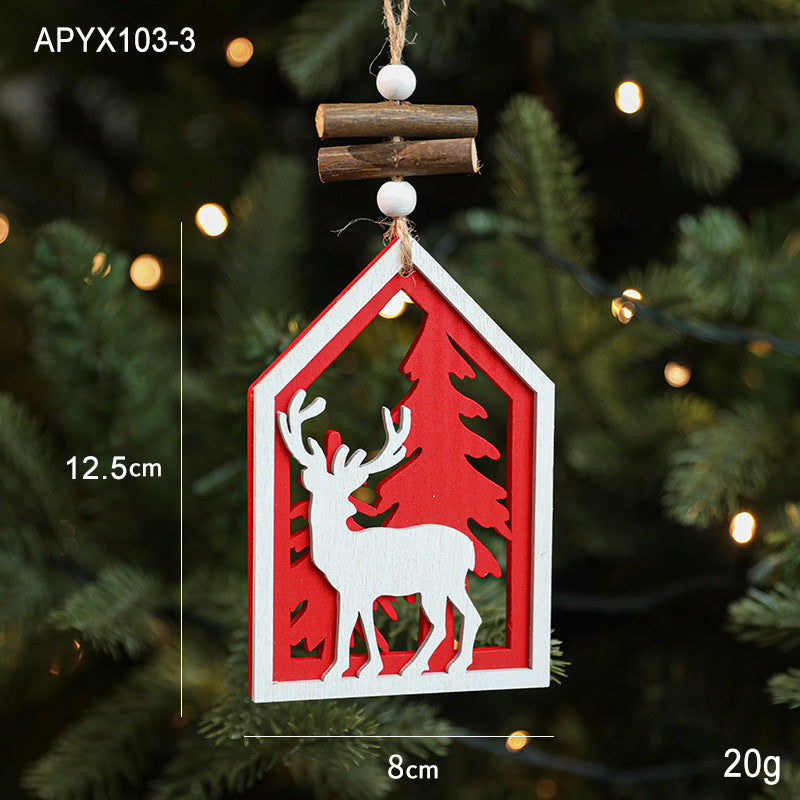 Wooden Christmas Tree Ornaments for Cozy Woodland Decor