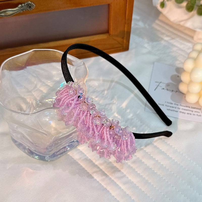 Handmade Beaded Tassel Hair Hoop for Romantic Styles