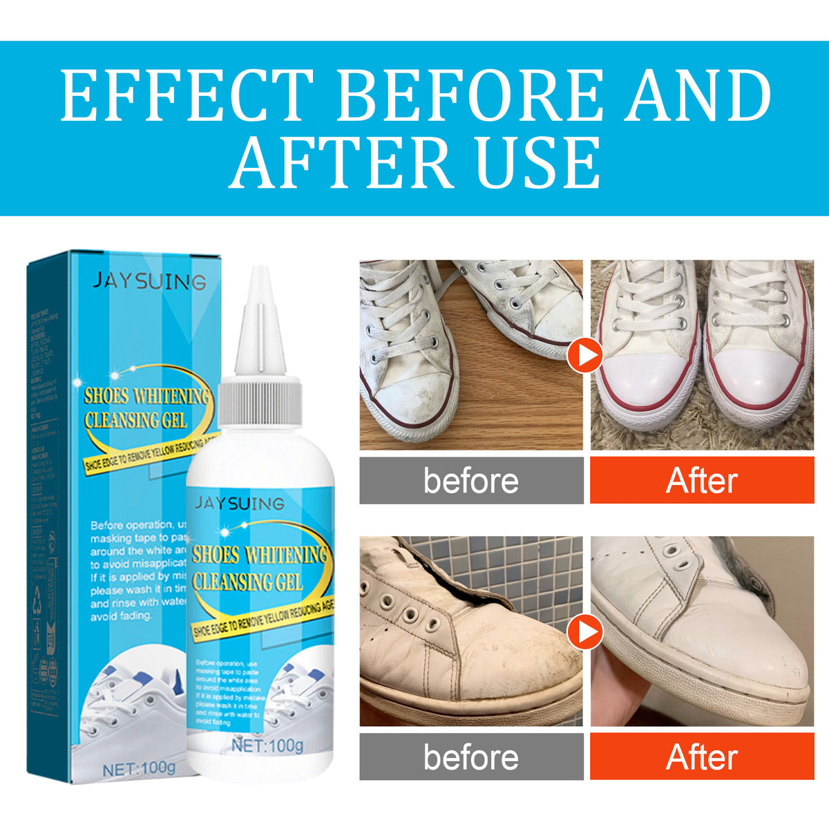 Shoe Whitening Gel Cleaner for Quick Stain Removal