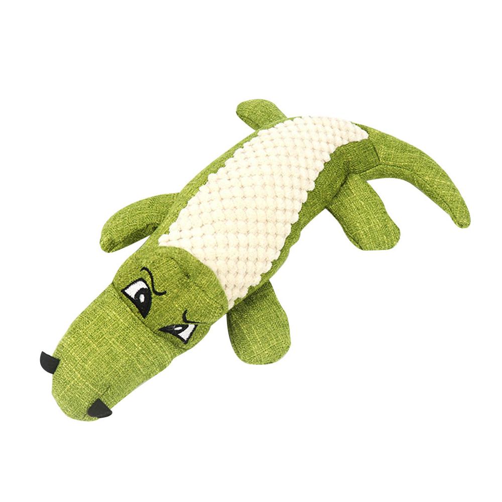 Squeaky Crocodile Plush Dog Toy for Play & Chewing