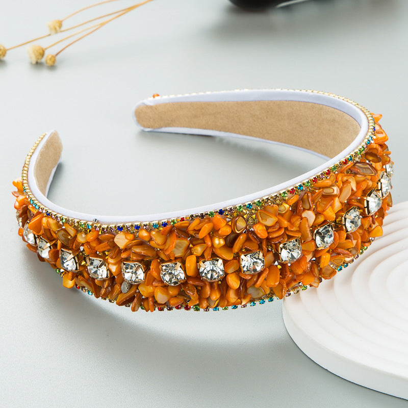 Jeweled Beaded Headband - Colorful Crystal Statement Piece