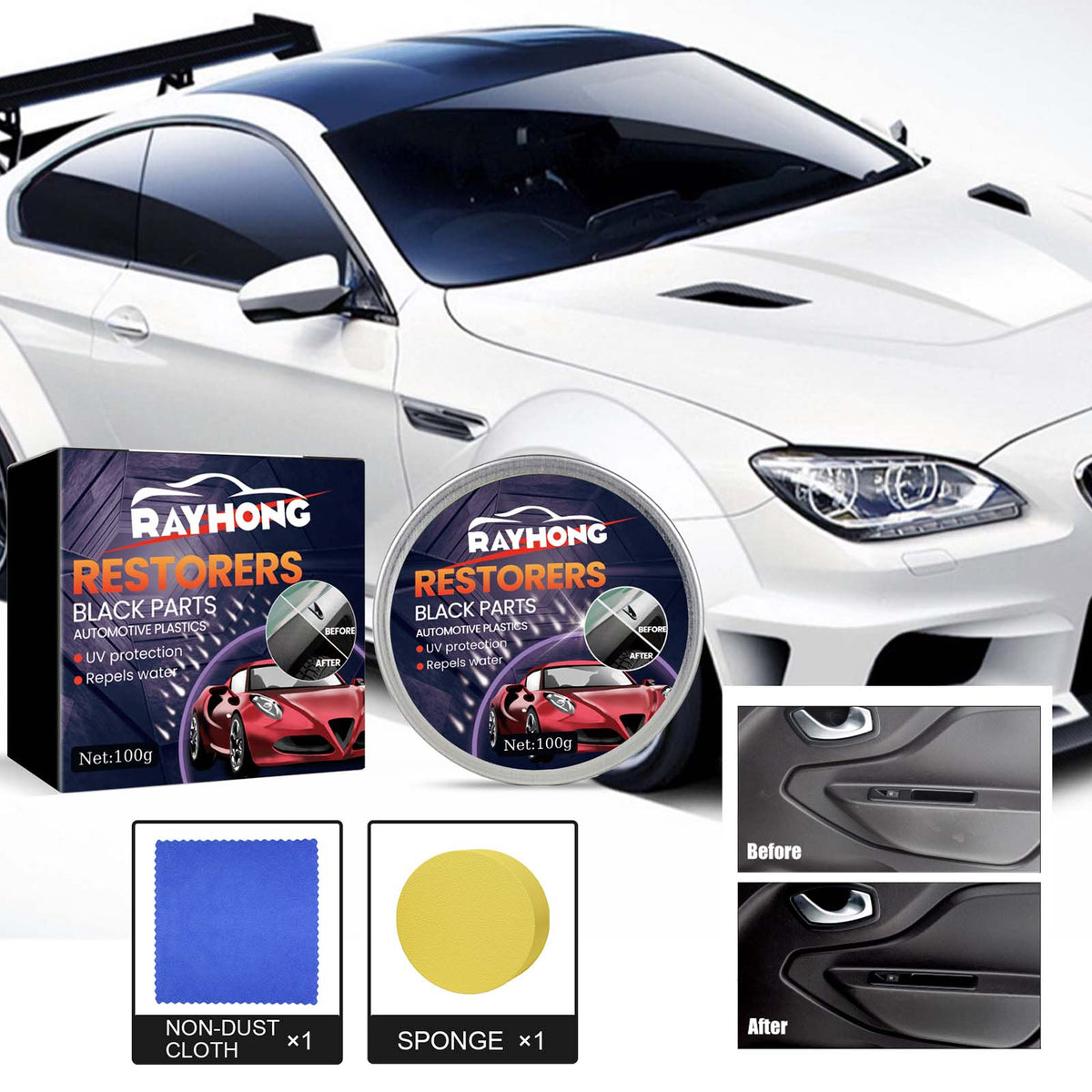 Automotive Plastic Restorer Wax for UV Protection