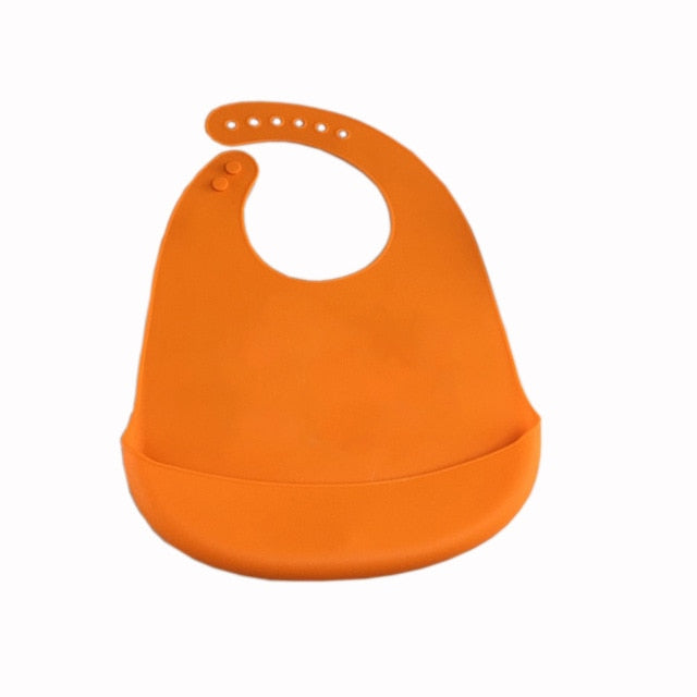 Silicone Baby Bibs with Adjustable Catch-All Pocket