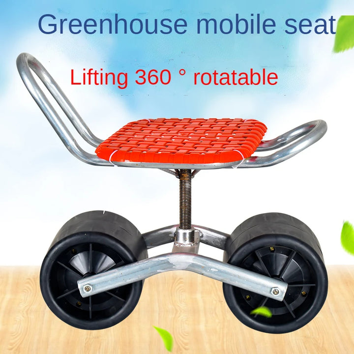 Rolling Garden Work Seat: 360° Swivel, Height Adjustable