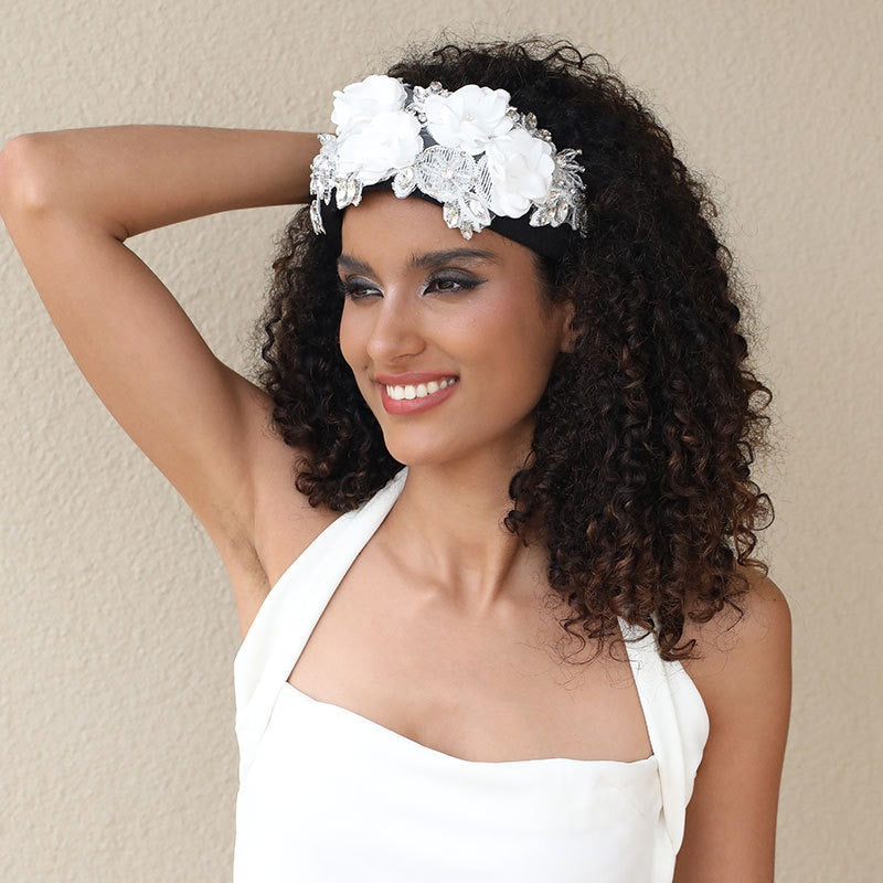 Floral Rhinestone Headband for Romantic Statement Style