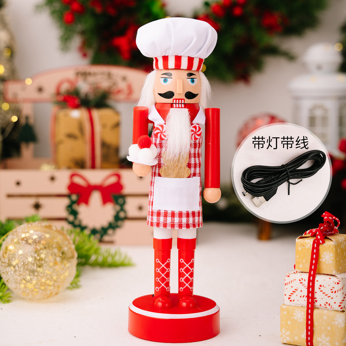Light-Up Nutcracker Soldier Christmas Decoration Figure