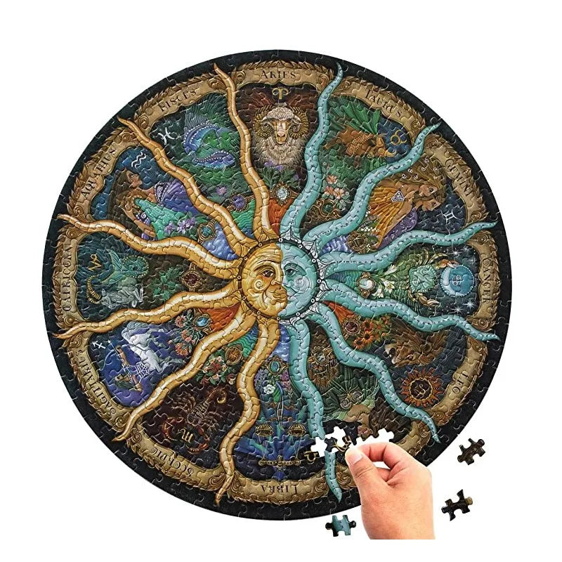 Round 3D Jigsaw Puzzle, 1000 Pieces for Adults & Kids