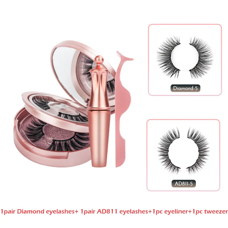 Magnetic False Eyelashes with Eyeliner, 5 Magnets