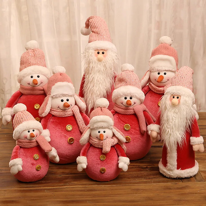 Christmas Tree Ornaments Cute Santa Snowman Knit Caps