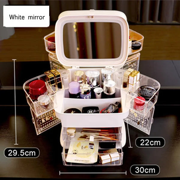 LED Makeup Mirror with Storage — Flawless Lighting & Tidy