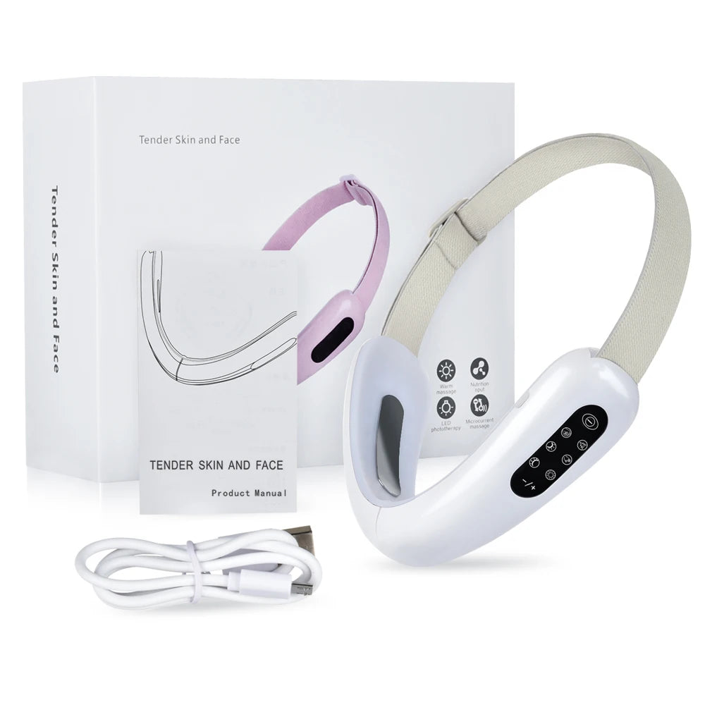 Chin V-Line Up Lift Belt Machine Red Blue LED Photon Therapy Face Slimming Vibration Massager Facial Lifting Device V Face care (Copy)