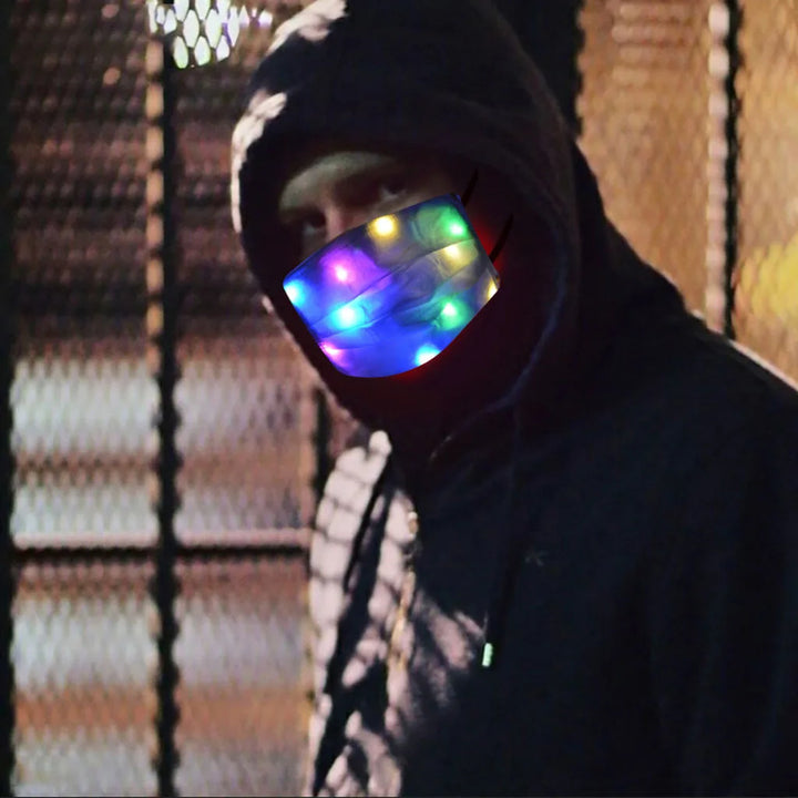 LED Glow Face Shield Mask for Nighttime Party Looks