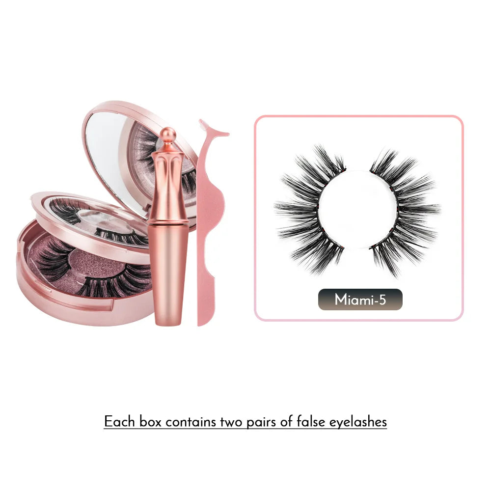 Magnetic False Eyelashes with Eyeliner, 5 Magnets