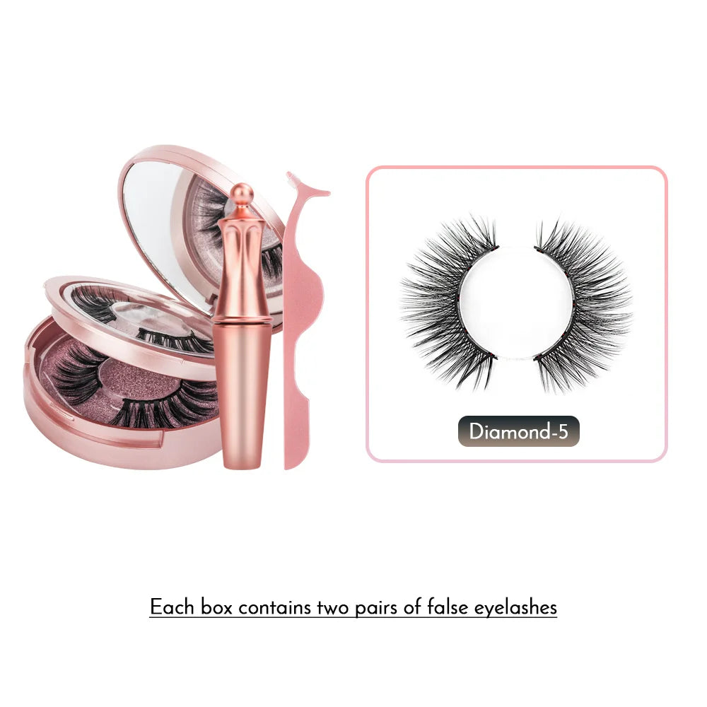 Magnetic False Eyelashes with Eyeliner, 5 Magnets