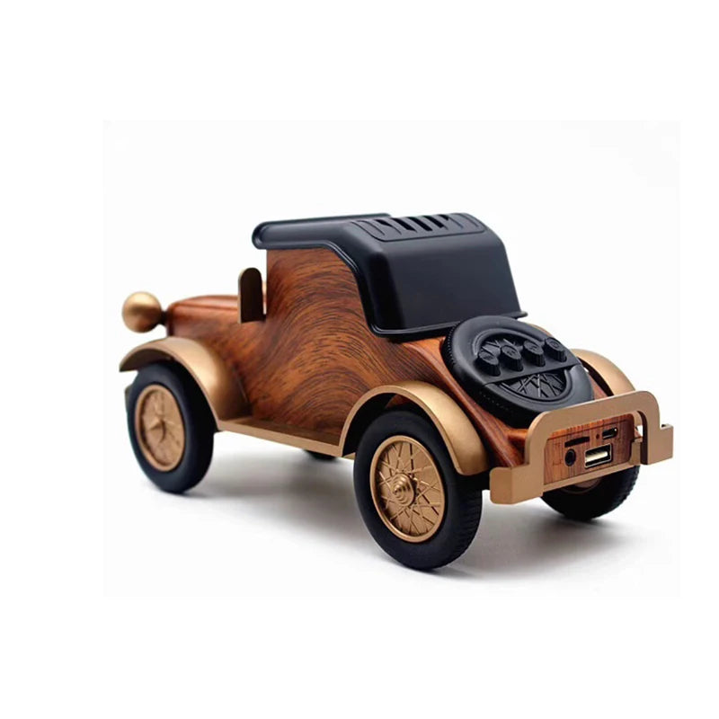 Retro Classic Car Bluetooth Speaker — Vintage Wood Grain