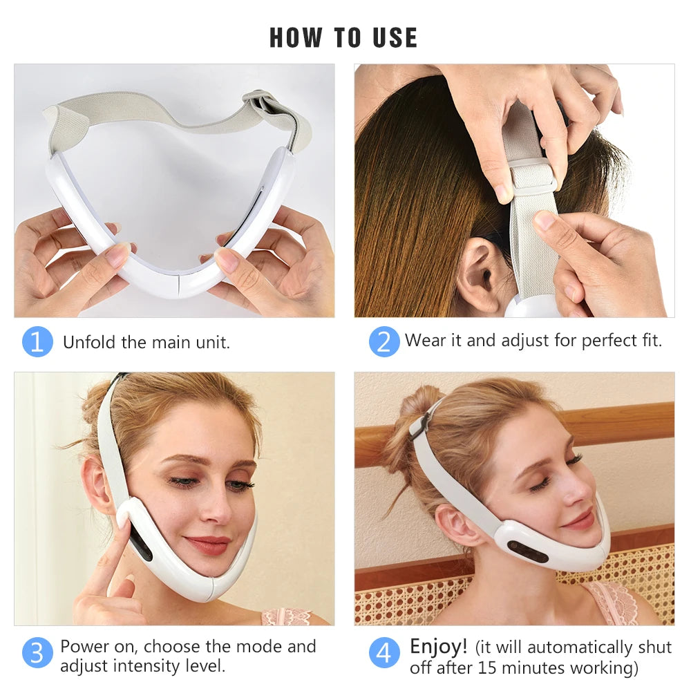 Chin V‑Line LED Light Therapy Belt — Visibly Firm