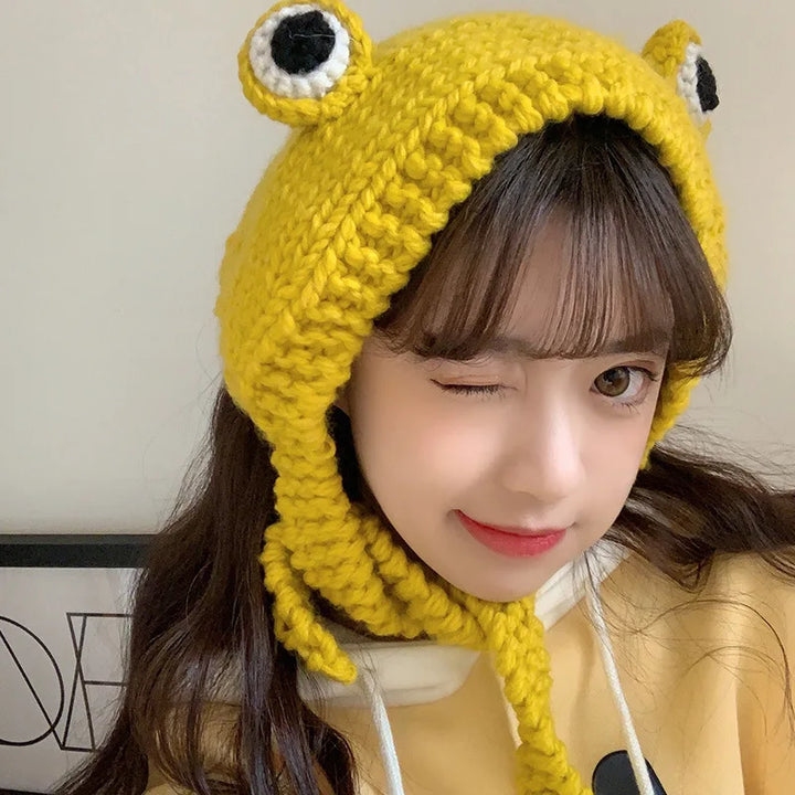 Women’s Frog Beanie Hat for Playful Winter Outfits
