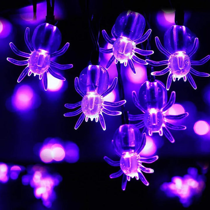 Spider LED String Lights for Halloween Bedroom Atmosphere