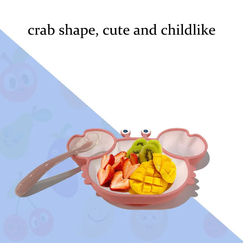 Silicone Baby Plate With Suction Base for Mealtime