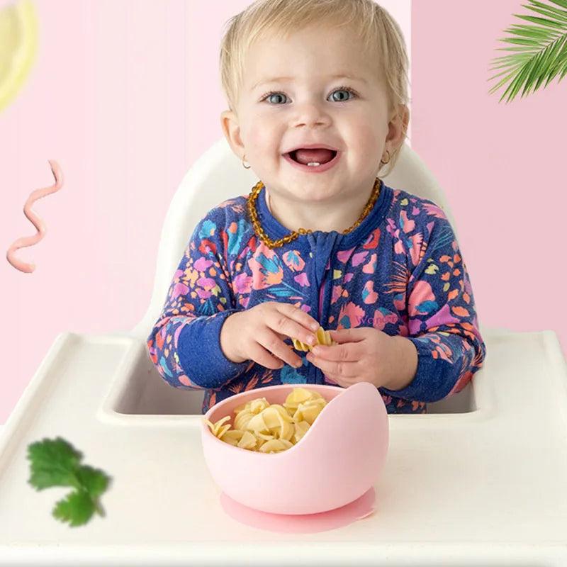 Baby Silicone Suction Bowl, Spoon & Water Bowl Set