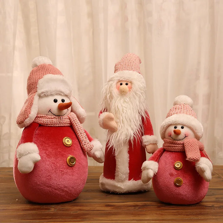 Christmas Tree Ornaments Cute Santa Snowman Knit Caps