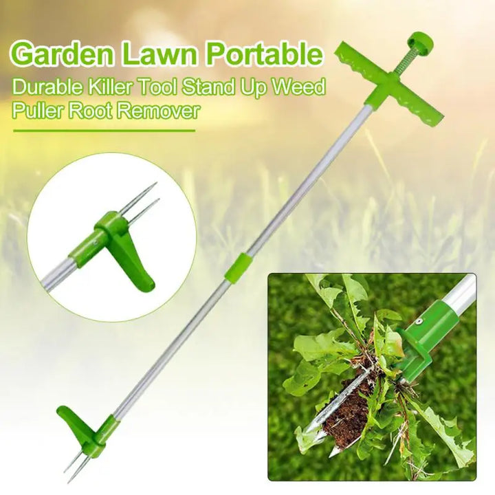 Stand-Up Long Handle Weed Puller for Whole Taproots