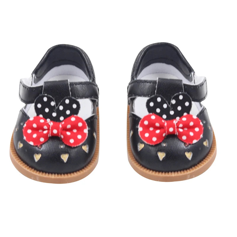 Doll Shoes 7cm Bow Skull Pattern Mini Doll Accessories