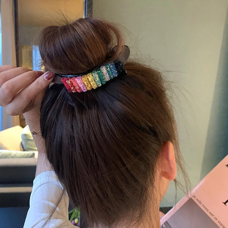 Korean Rainbow Hair Clips for Easy Ponytails & Buns
