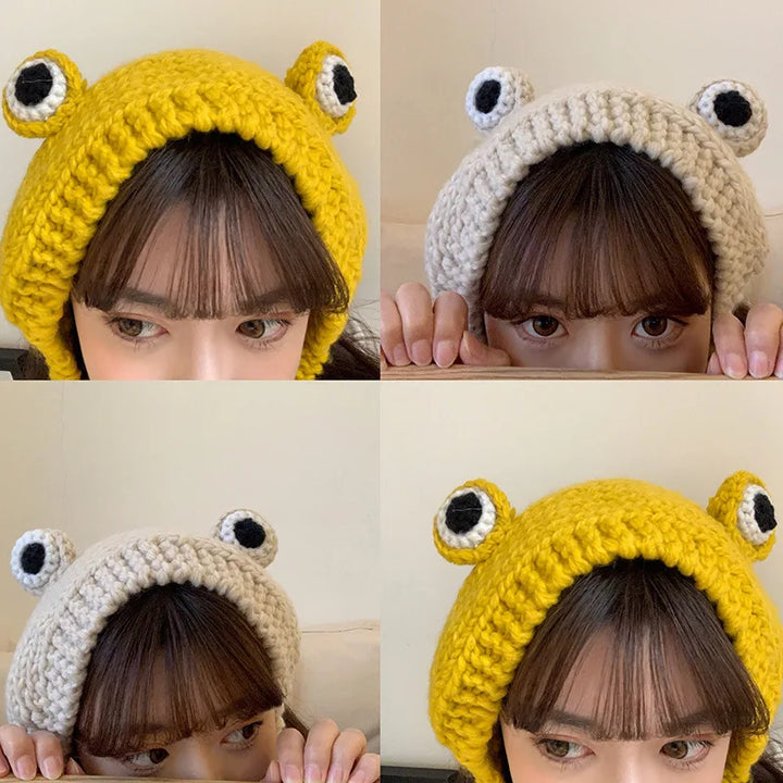 Women’s Frog Beanie Hat for Playful Winter Outfits