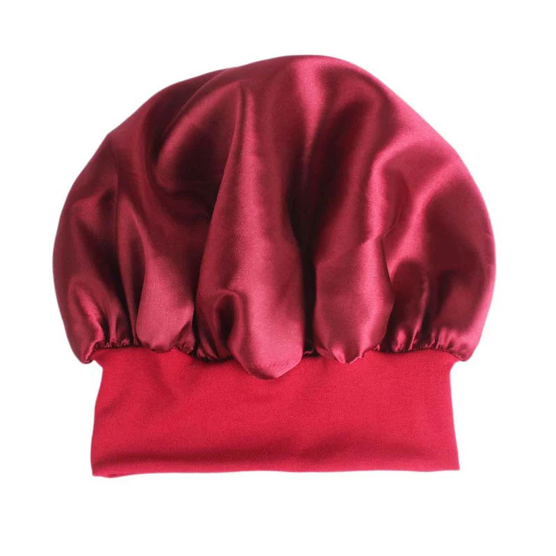 Adjustable Satin Bonnet for Long Hair — Sleep Cap