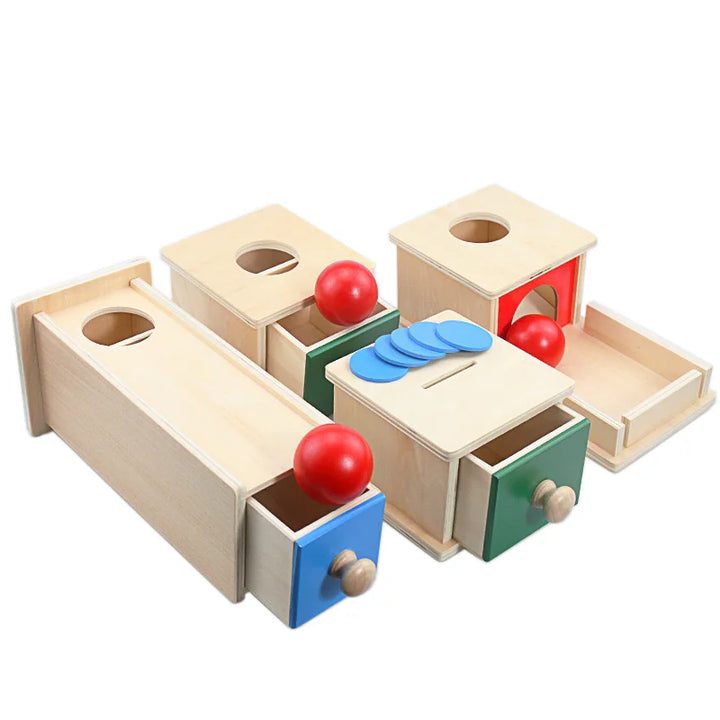 Montessori Ball Box Toy for Toddler Object Permanence