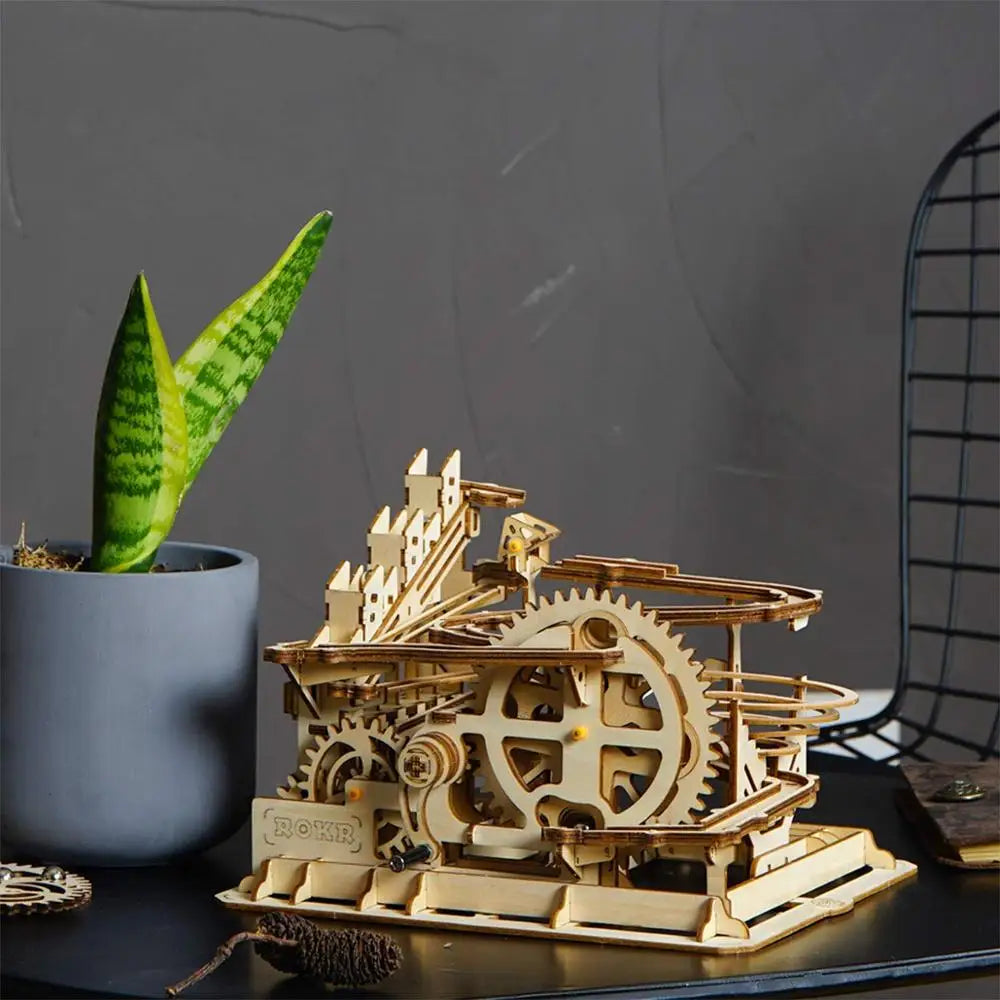Wooden Marble Run Kit for Screen-Free Building Fun