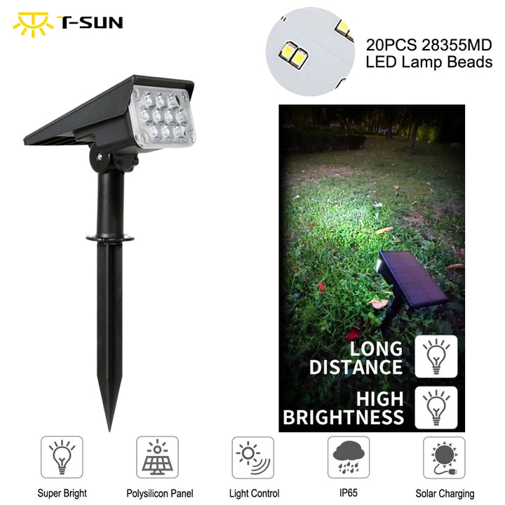 Solar Garden Lights IP65 Waterproof Auto On Off Pathway