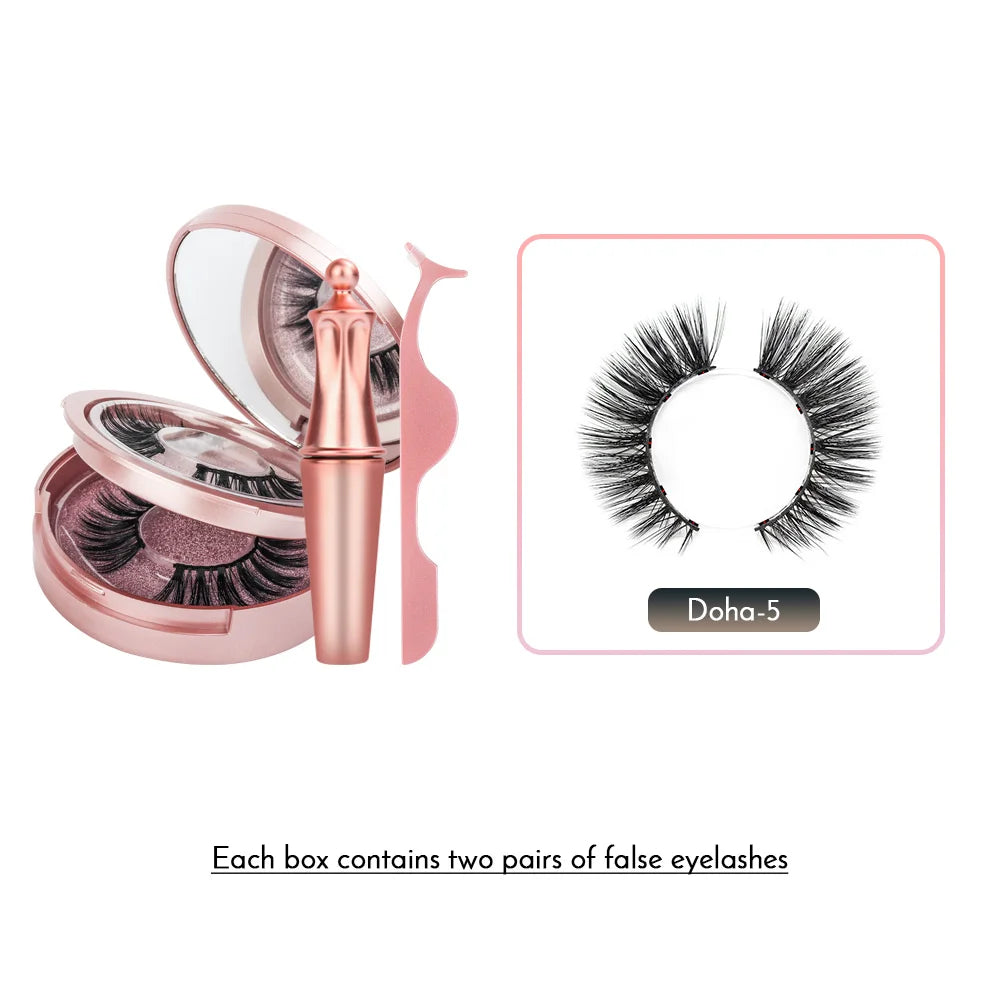 Magnetic False Eyelashes with Eyeliner, 5 Magnets