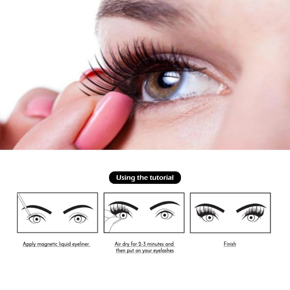 Magnetic False Eyelashes with Eyeliner, 5 Magnets