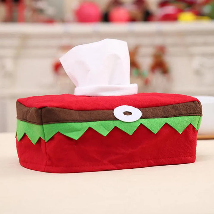 Christmas Tissue Box Cover Bag for Dinner Table Decor