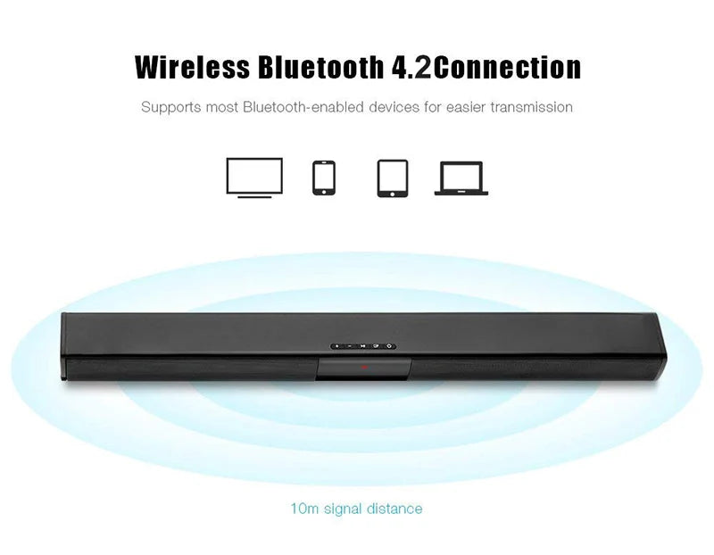20W TV Sound Bar — Wireless Bluetooth Home Theater Sound